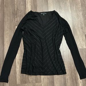 Vintage Y2K INC Mesh Striped Black Top